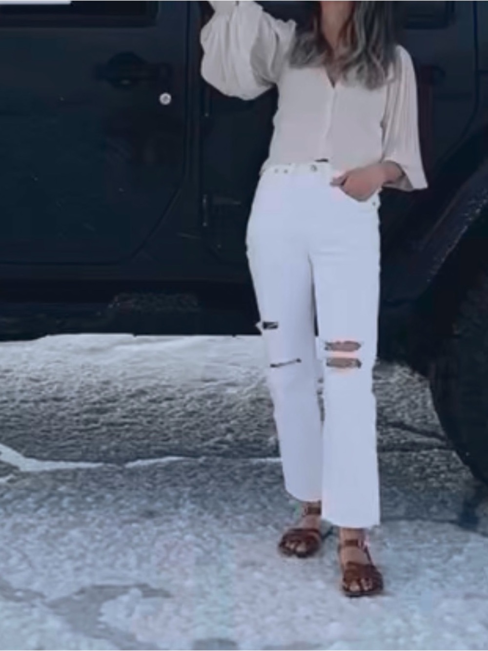 Madewell White Distressed Women’s Jeans - Picture 5 of 5